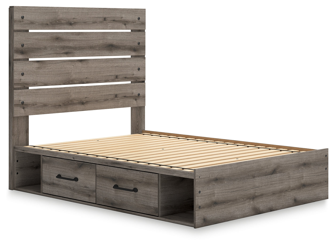Close-up of smooth-gliding drawer on Graystorm Full Bed