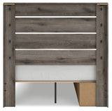 Top view of Graystorm Brown Gray Panel Storage Bed