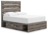 Under bed storage drawers open showing smooth-glide mechanism