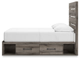 Nighttime ambient view of Graystorm bed in bedroom setting