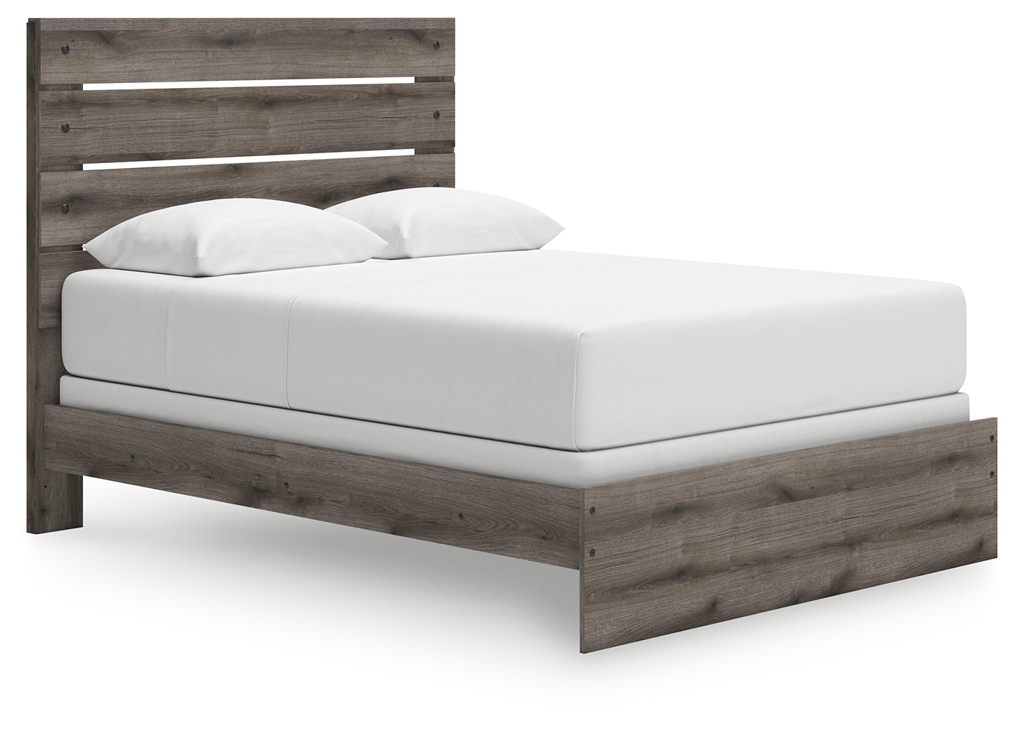 Graystorm Queen Panel Bed side angled view