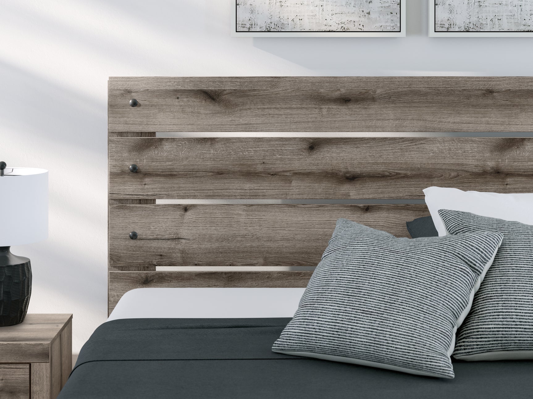 Graystorm bed headboard detail close-up