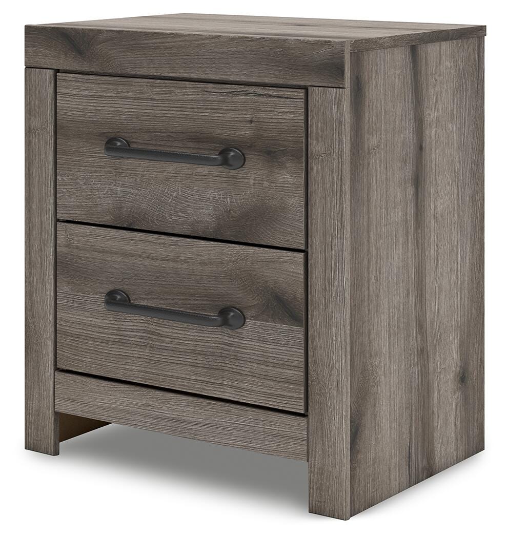 Graystorm Brown Gray Panel Storage Bedroom Set 2 angled view