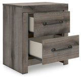 Graystorm Brown Gray Panel Storage Bedroom Set 2 angled view