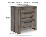 Graystorm Brown Gray Panel Bedroom Set dimension view