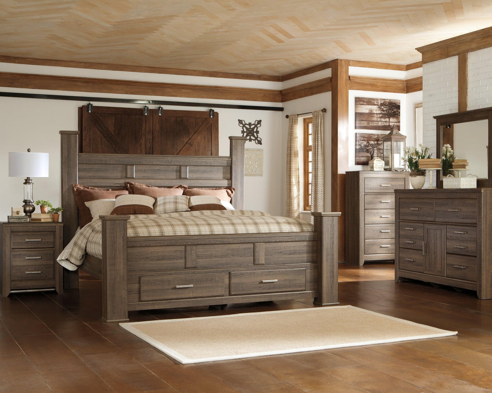 Juararo Mirror attached to dark brown dresser