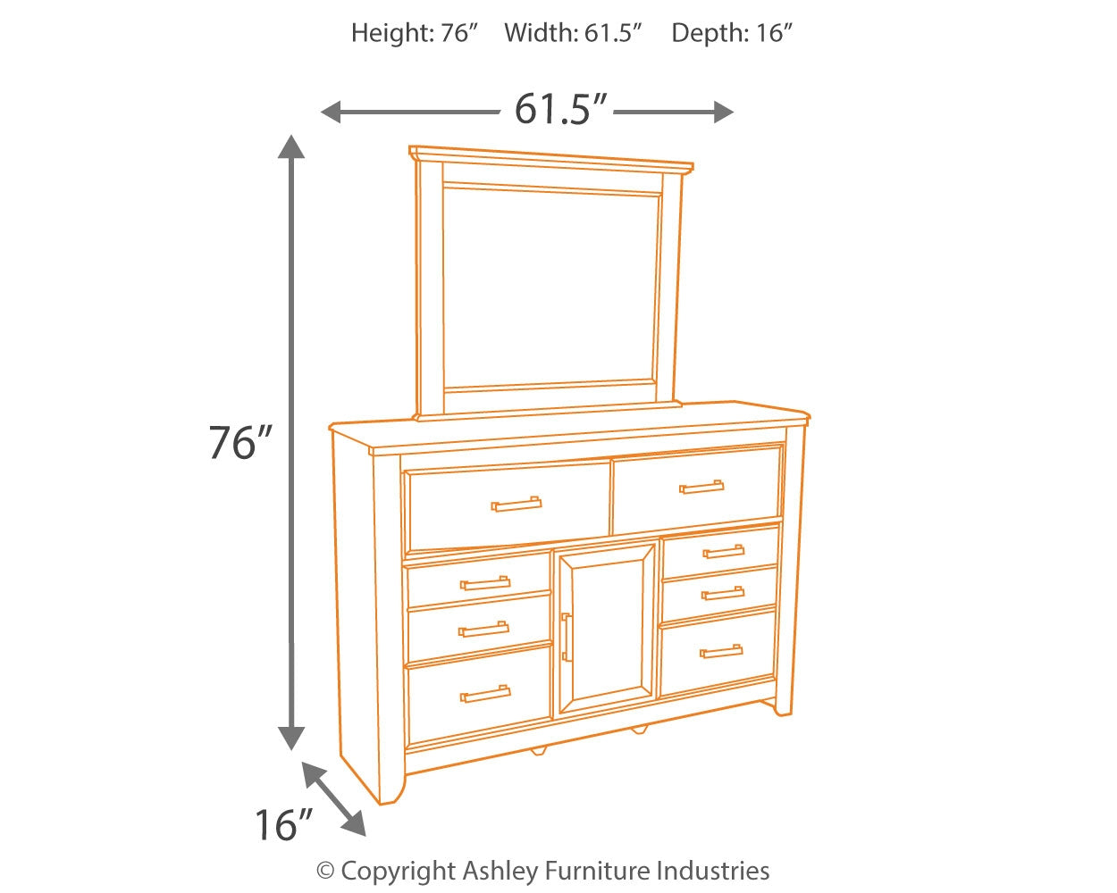 Juararo Dark Brown Poster Bedroom Set dimension view