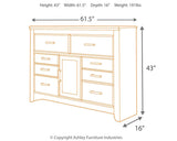 Juararo Dresser packaging dimensions and diagrams