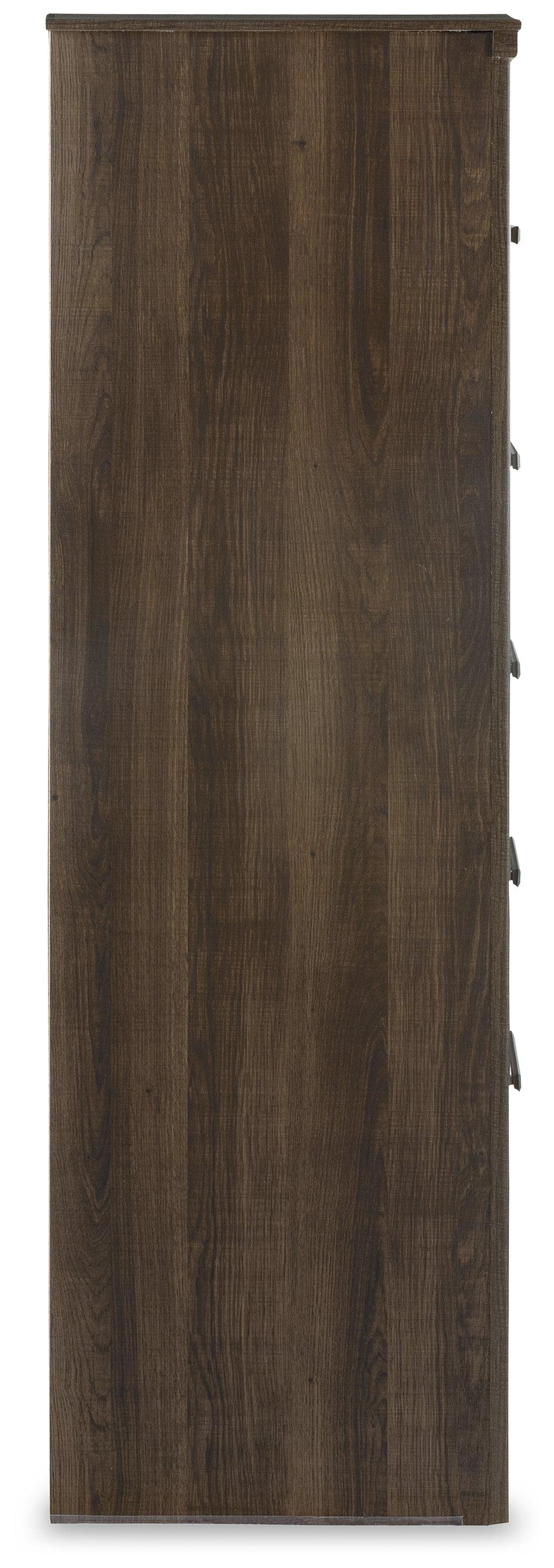 Detailed view of wood grain finish on Juararo Chest