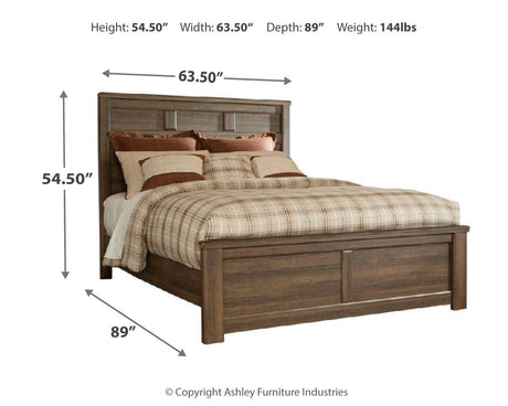Juararo Queen Panel Bed dimension diagram