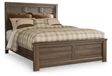 Side view of Juararo Queen Panel Bed showing slat support system