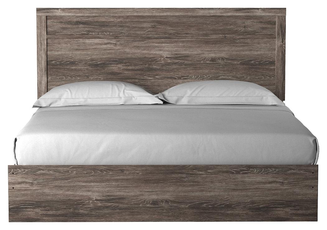 Ralinksi Gray King Panel Bed front on view
