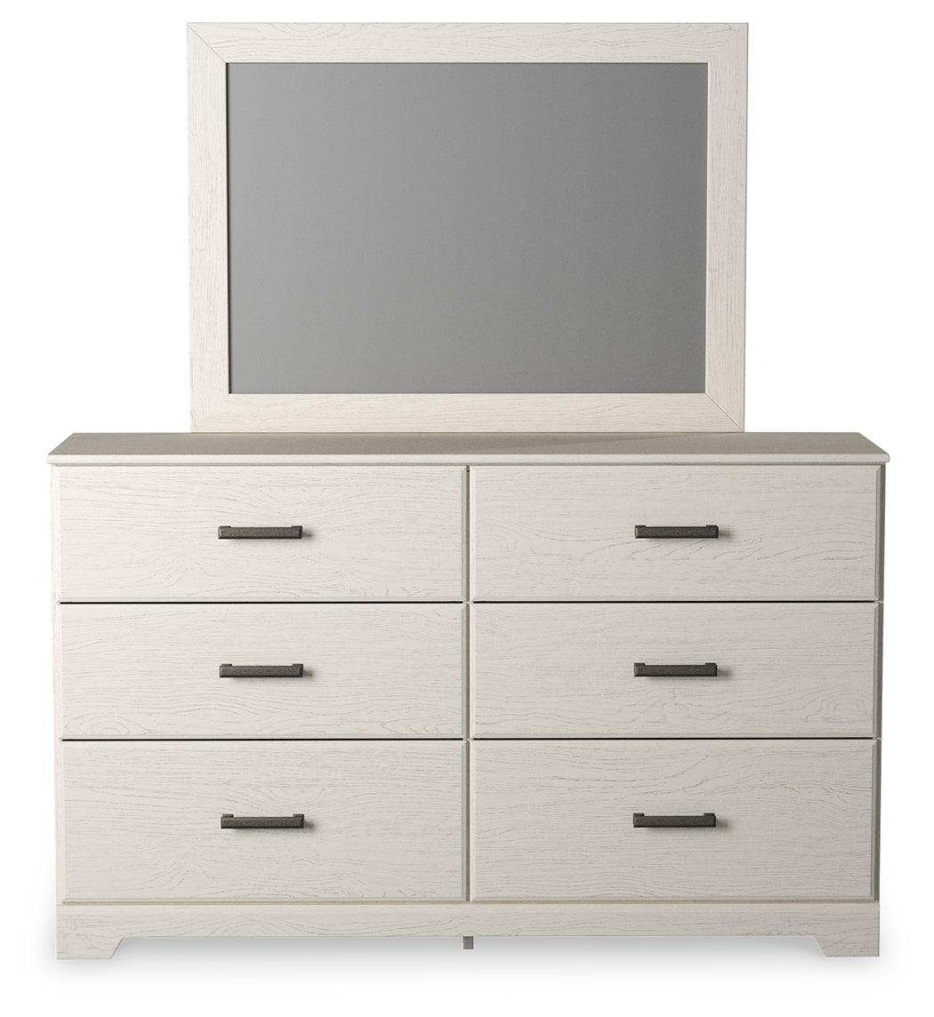 Stelsie White Dresser And Mirror - Ella Furniture