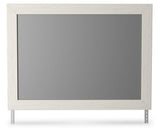 Stelsie White Bedroom Mirror head-on view with clean-lined white frame
