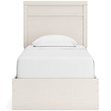 Rear view of Stelsie White Twin Panel Bed