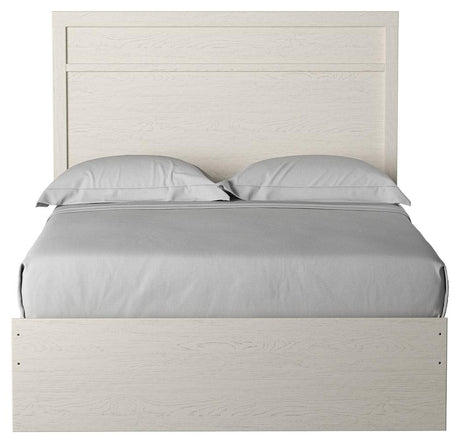 Stelsie White Full Panel Bed headboard close-up