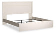 Stelsie White King Panel Bed - angled view showing clean-lined design