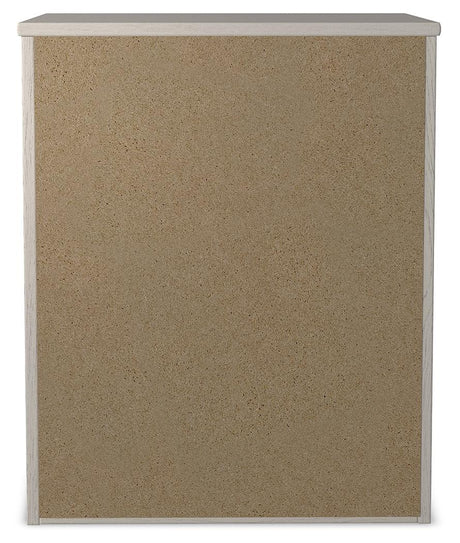 Rear view of Stelsie White Nightstand