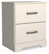 Stelsie White Nightstand - Ella Furniture