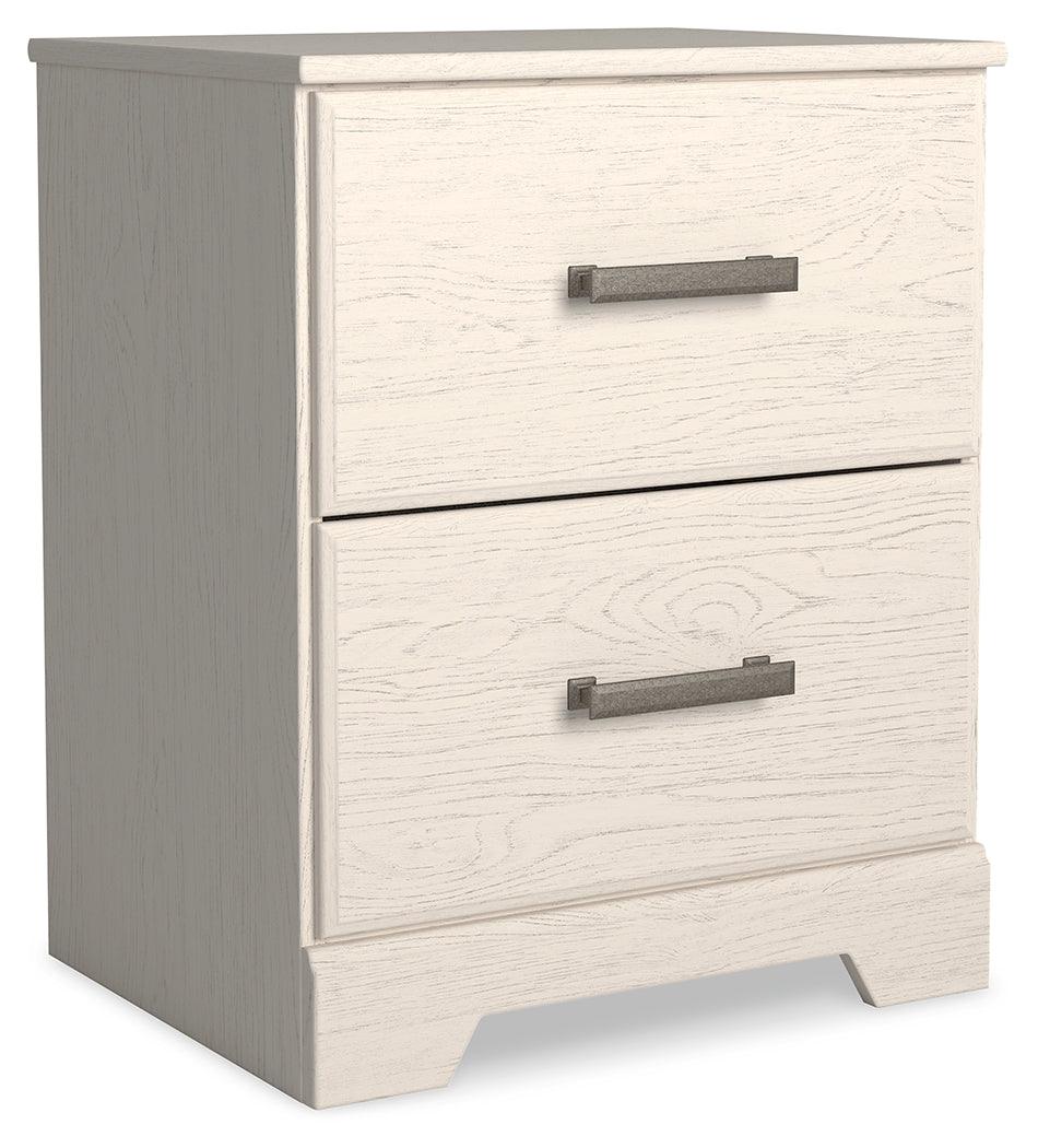 Stelsie White Nightstand - Ella Furniture