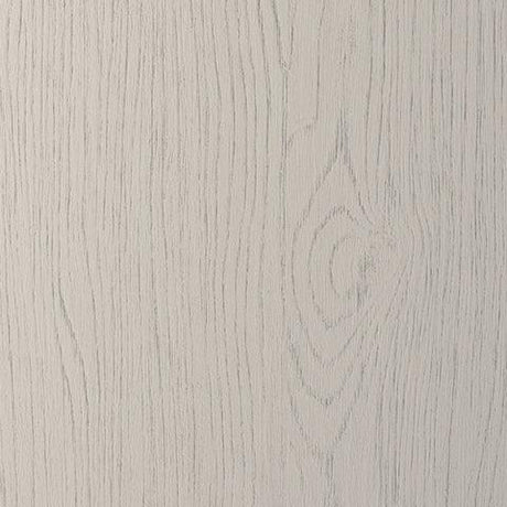 Close-up of Stelsie White Nightstand white laminate finish and hardware