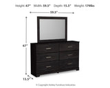 Belachime Charcoal Panel Bedroom Set dimension view