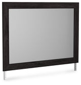 Belachime black bedroom mirror close-up front view
