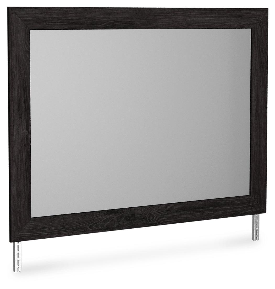Belachime black bedroom mirror close-up front view