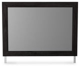 Belachime black bedroom mirror straight on front view