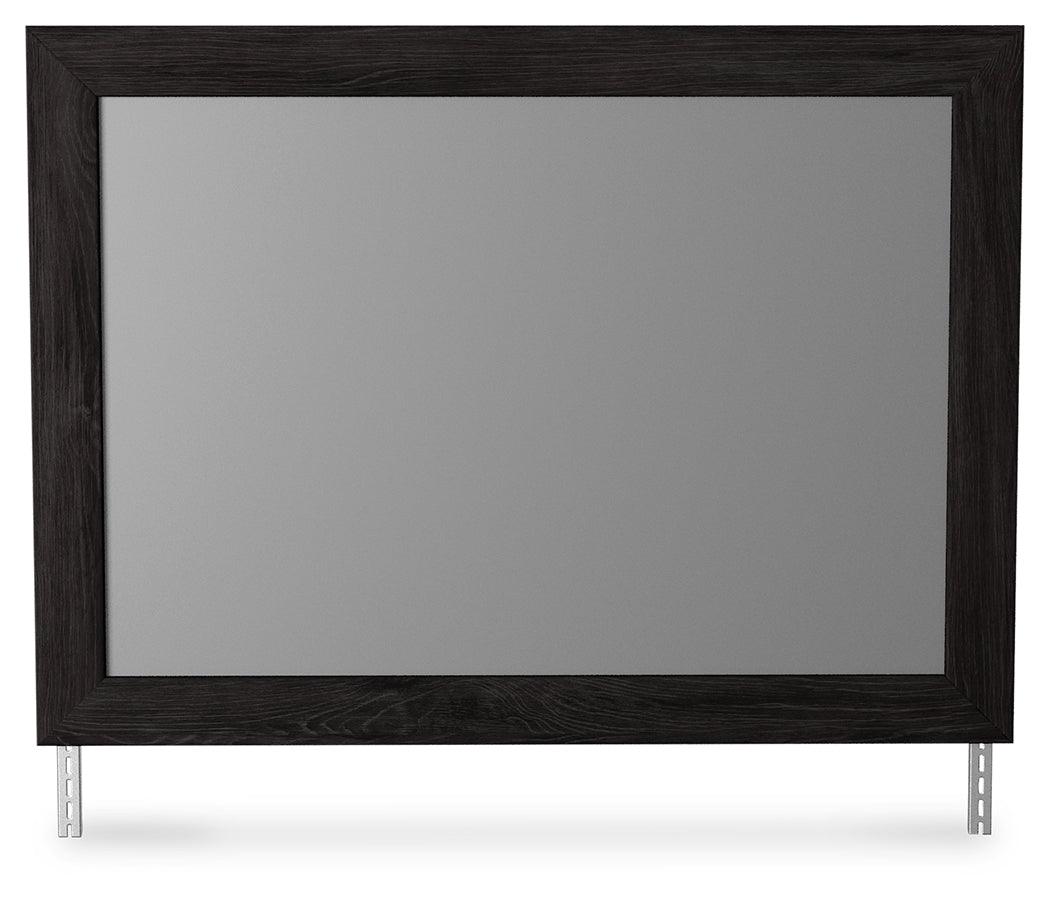 Belachime black bedroom mirror straight on front view