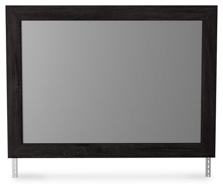 Belachime black bedroom mirror straight on front view