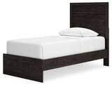 Belachime Black Twin Panel Bed alternative angled view