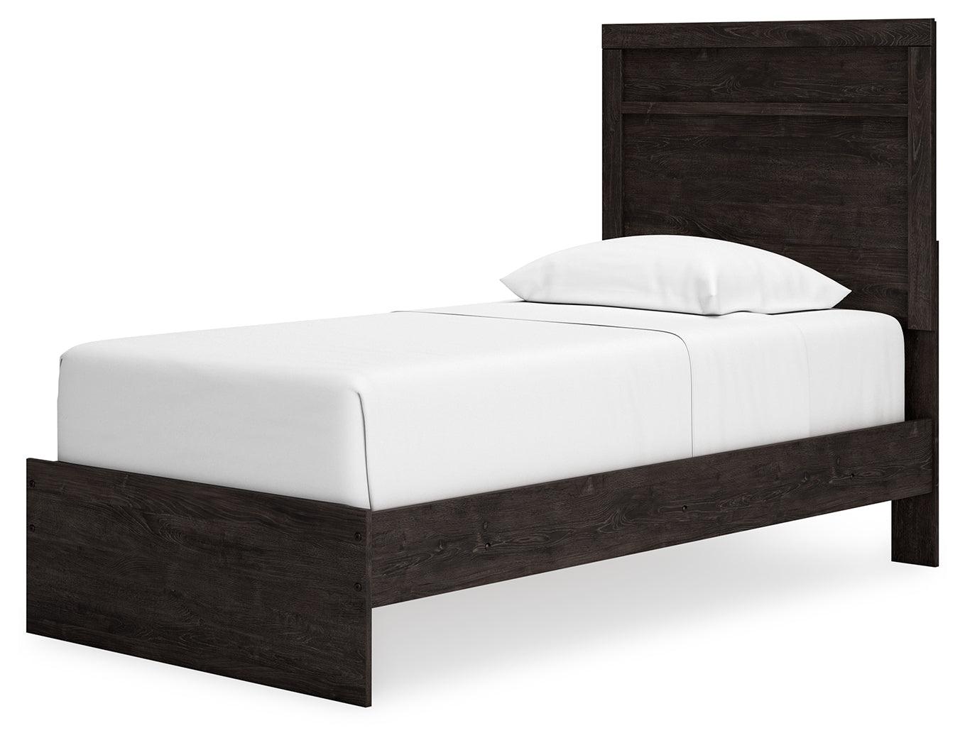 Belachime Black Twin Panel Bed alternative angled view