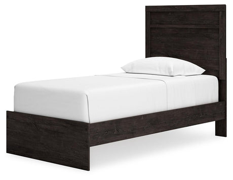 Belachime Black Twin Panel Bed alternative angled view