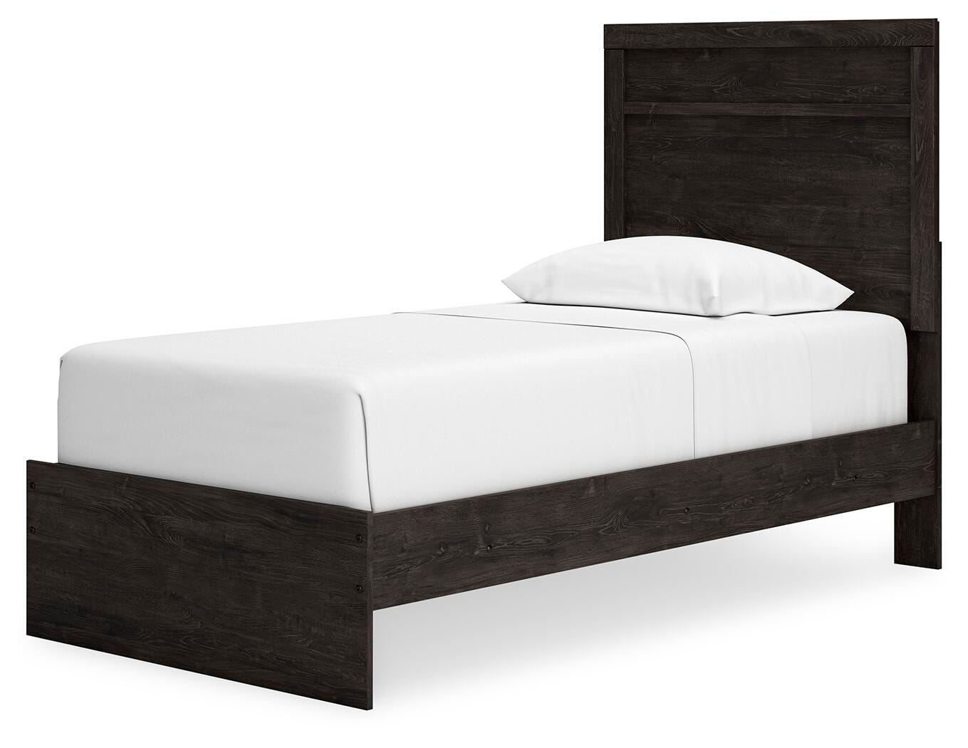 Belachime Charcoal Panel Bedroom Set Twin 3: Bed, Dresser, Mirror from Decor Furniture