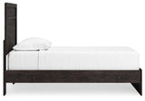 Belachime Black Twin Panel Bed side view
