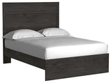 Belachime Black Full Panel Bed side angle