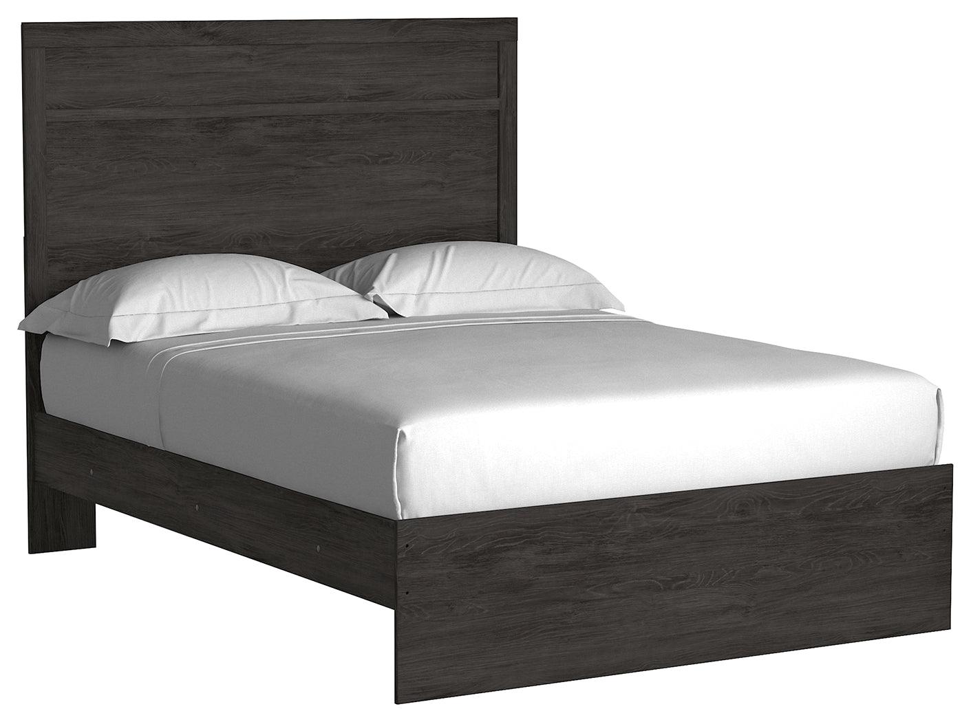 Belachime Black Full Panel Bed side angle