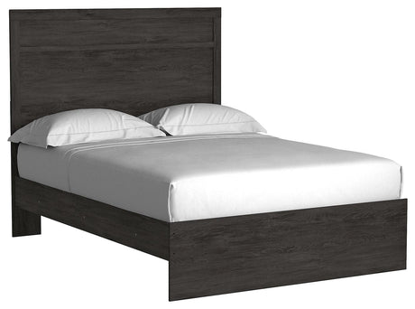 Belachime Black Full Panel Bed side angle