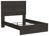 Belachime Black Full Panel Bed angled front view
