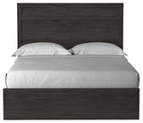 Belachime Black Queen Panel Bed front view
