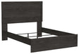 Belachime Black Queen Panel Bed angled side view