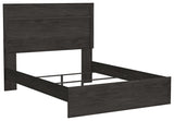 Belachime Black Queen Panel Bed angled side view