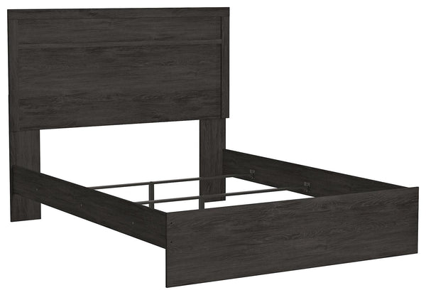 Belachime Black Queen Panel Bed angled side view