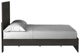 Belachime Black Queen Panel Bed side profile