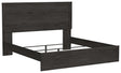 Belachime Black King Panel Bed angled view