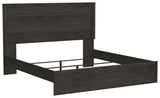 Belachime Black King Panel Bed angled view