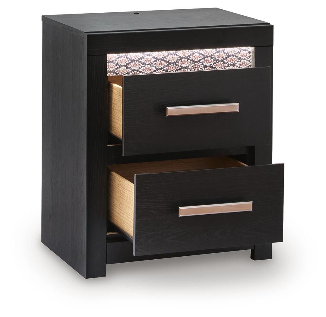 Brizmore Black Nightstand angled view