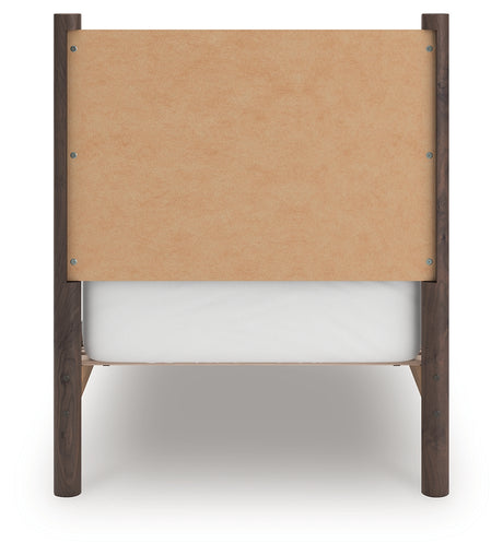 Back view of platform bed frame