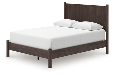 Pamytta brown queen panel platform bed side profile